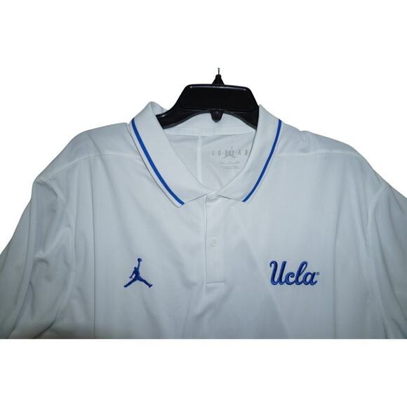 Nike Jordan UCLA Polo Shirt White XXL Dri-Fit Embroidered Logo Collegiate Golf - Picture 2 of 5